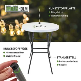 Baumarktplus Stehtisch Ø 80 x 110 cm Weiß