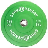 Sporttrend 24 Hantelscheiben Bumper Plate 10kg Gewichtsscheibe, Aufnahme grün