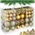 Tectake Weihnachtskugeln, Gold, Gold, Textil, Stern/Sternzeichen, Rund, 6x6x6 cm