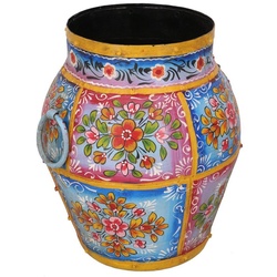 Guru-Shop Dekovase Vintage Metall Vase, Krug Rajasthan, handbemalt.. bunt Ø 33 cm x 33 cm x 40 cm x 33 cm