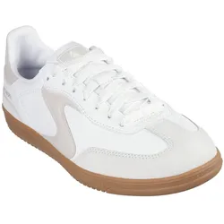 Sneaker SKECHERS "HOTSHOT-KICKOFF", Damen, Gr. 39, weiß (weiß, natur), Lederimitat, Veloursleder, sportlich, Schuhe Retrosneaker, Retro Sneaker, Schnürschuh mit Textilinnenausstattung, Topseller