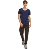 JACK & JONES T-Shirt Basic V-Neck in blauem Navy-M