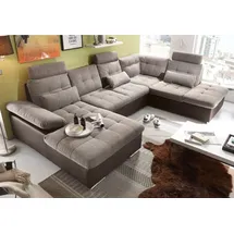 MID.YOU Wohnlandschaft Kunstleder 3-Sitzer Beige/Braun