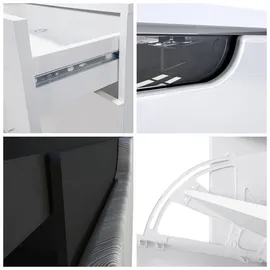 Vladon Fiesta V2 46 x 104 x 23 cm rot / schwarz glänzend