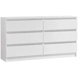 home collective Kommode weiß Holz Schrank Kommode mit Schubladen Sideboard Highboard Anrichte Schlafzimmer Wohnzimmer Kommoden - Sideboards, Kommoden