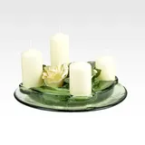 Original Thüringer Waldglas Adventskranz-Set mit Teller