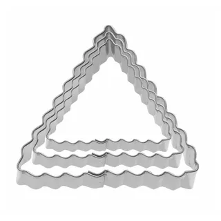 Westmark 3 Terrassen-Ausstecher Dreieck, Gewellte Kanten, 3-teilig, Größen: ø 4,5,6 cm, 5 cm, 6 cm aus Edelstahl,