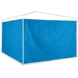 Relaxdays Seitenteile für Pavillon, 2er Set, HxB: 2x3 m, Seitenwände ohne Fenster, wasserdicht, PE-Kunststoff, blau