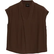 s.Oliver Blusentop Ärmellose Viskose-Bluse mit V-Ausschnitt Braun S