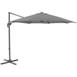 SVITA Ampelschirm Sonnenschirm Alu dreh schwenk Schirm Garten Terrasse Grau