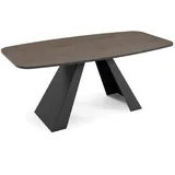 Feldmann-Wohnen Esstisch, Eiche, Schwarz, Holz, Rechteckig,Rechteckig, Wange, 80x76x160 cm, Esszimmer, Tische, Esstische