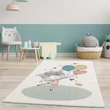 Carpet City Kinderteppich »Anime9393«, rechteckig, 11 mm Höhe, Spielteppich, Mädchen, Herzen, Ballon, Weicher Flor, Pflegeleicht