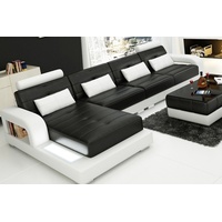 JVmoebel Ecksofa Möbel Leder Sofa Couch Polster Eck Sitz Wohnlandschaft Garnitur L-Form, Made in Europa schwarz