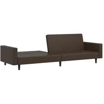 vidaXL Schlafcouch Kunstleder 2-Sitzer Braun