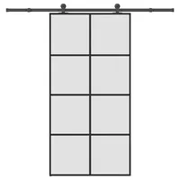 vidaXL Schiebetür mit Beschlag 102,5x205 cm ESG-Glas & Aluminium