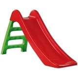 Dohany Mini Kinder Rutsche Wasserrutsche freistehend Rutschlänge 114 cm rot/grün mit Sandspielzeug Set Schaufel Eimer Förmchen Sieb 5-TLG.