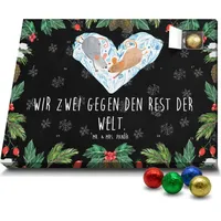 Mr. & Mrs. Panda Schoko Adventskalender Mäuse Herz - Schwarz - Geschenk, Gemeinsamkeit, Heiratsantrag, Freundin, glücklich, Pärchen, Liebesbewei... - Schwarz