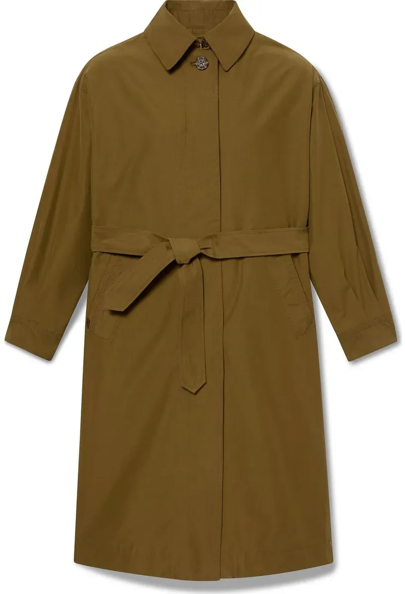 Timberland Womens Water Repellent Long Mac Coat dark olive M