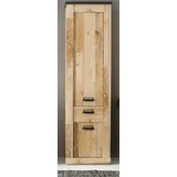 furn.design Bad Hochschrank Stove Used Wood hell und anthrazit 51 x 201cm - Naturbelassen, Dunkelgrau