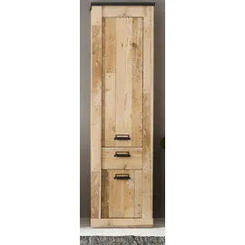 furn.design Bad Hochschrank Stove Used Wood hell und anthrazit 51 x 201cm - Naturbelassen, Dunkelgrau