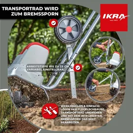 IKRA IEM 800S Elektro-Motorhacke, Arbeitsbreite 30cm, Arbeitstiefe 20cm, 800W