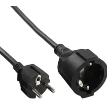 InLine InLine® Schutzkontakt-Verlängerung ST / BU, schwarz,1m
