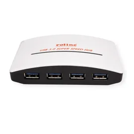 Roline USB 3.2 Gen 1 Hub Black and White", 4 Ports, mit Netzteil