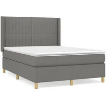 vidaXL Boxspringbett mit Matratze Dunkelgrau 140x200 cm Stoff1380038