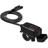 12V Steckdose Auto Ladegerät mit Schalter, PD+ QC3.0 Schnellladegerät TPYE-C Handy-Autoladegerät, Zwei USB-Anschlüsse, intelligente Stromverteilung, passend für Verschiedene Fahrzeugmodelle