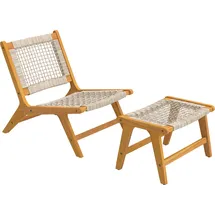 Outsunny Gartensessel 60 x 83 x 108 cm beige 2 St.