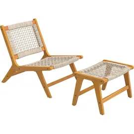 Outsunny Gartensessel 60 x 83 x 108 cm beige 2 St.