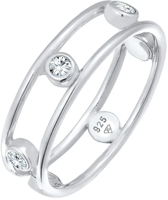 Elli Kristalle Glamouröse Elegant 925 Silber Ringe Damen