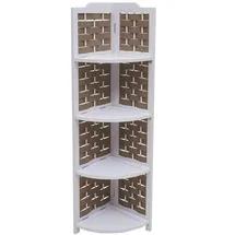 Mendler Eckregal 4 Ablagen 110 x 0 x 0 cm Weiß