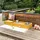 Muddy Buddy Holzsandkasten Space Saver mit Matschwanne und Staufach gelb