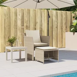 vidaXL Gartenstuhl mit Fußhocker 58 x 69 x 21 cm beige