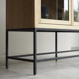 Tikamoon Niedriger Vitrinenschrank Babeth 160 cm Beige