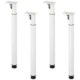 Relaxdays Tischbeine, 4er Set, HxD: 71–110 x 6 cm, klappbar, höhenverstellbar, Tischfüße Esstisch, Schreibtisch, weiß
