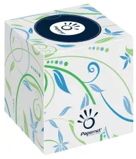 Papernet Cube Kosmetiktücher, 3-lagig 419588 , 1 Karton = 16 Boxen à 60 Tücher