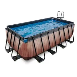 EXIT Frame Pool 4x2x1.22m (12v Sandfilter)– Holz Optik