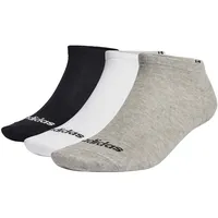 adidas Thin Linear Low-Cut Socken, 3 Paar Medium Grey Heather / White / Black 46-48