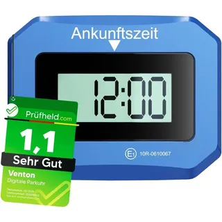 [ Test SEHR GUT, Note 1.1 *] VENTON Automatische Parkscheibe elektronisch mit Zulassung für Auto & Motorrad, Elektronische digitale Parkuhr, Auto Zubehör elektrisch, Geschenke für Männer & Frauen