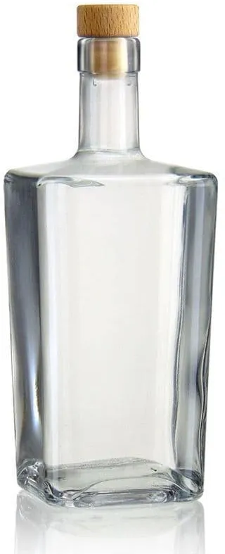 500 ml Bottiglia di vetro 'Noel', quadrata, vetro, imboccatura: fascetta
