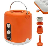 Elektrische Luftpumpe, 1600mAh Akku Luftpumpe Luftmatratze Pumpe zum Aufblasen & Entleeren, 4.5 kPa Elektrische Pumpe mit LED-Licht+4 Luftdüse, Akkuluftpumpe für Luftmatratzen und Schwimmringen