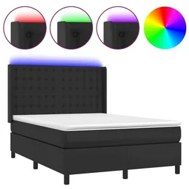 vidaXL Boxspringbett 140 x 200 cm Schwarz