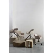 Woood Esszimmerstuhl »Fenne« (Set) 2 Stk.Polterstuhl mit Drehfuß, gewebtem Stoff, Höhe 80 cm WOOOD