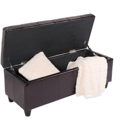 Bank Sitzbank MIT Aufbewahrung Arezzo Leder + Kunstleder 112x45x45cm MVG-zertifiziert ~ braun
