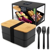 Moritz & Moritz Bento Box Japanisch – Perfekte Lunchbox für Erwachsene und Kinder - Brotdose mit Fächern – Ideal für die Arbeit, Schule und Unterwegs