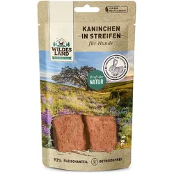 Wildes Land Kaninchenfleisch Streife Sparpaket 7 x 70g Hunde Snack