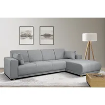 Home Affaire Ecksofa HOME AFFAIRE "LEMPS wahlweise Recamiere links oder rechts L-Form", grau (hellgrau), B:297cm H:85cm T:162cm, 100% Polyester, Sofas, Ecksofa, incl. Zierkissen, Stellmaße 297x162 cm