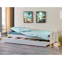 Interlink Inter Link - Funktionsbett - Kinderbett - Einzelbett mit Stauraum - Bett Bett Surf 90x200 Kiefer massivholz - inkl. Lattenrost Weiß